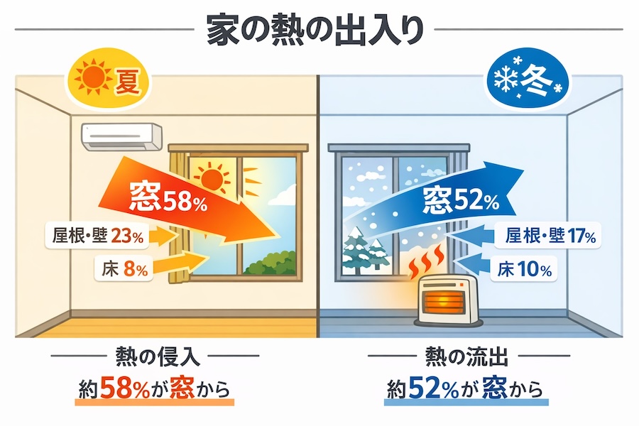 窓の熱の出入り | MADOショップ平塚真土店（株式会社 小林建窓）